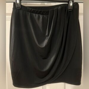 Express Satin Draped Mini Skirt